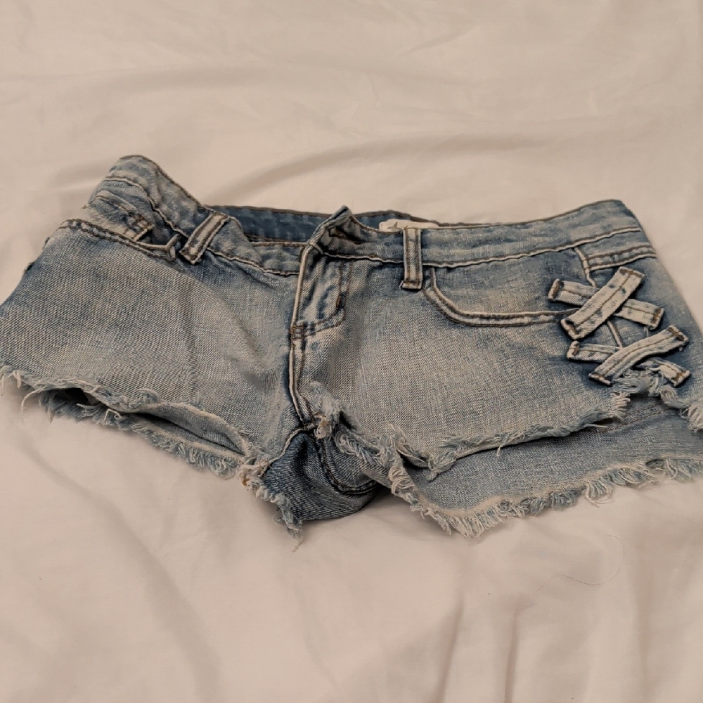 Others Follow Light Blue Jean Shorts